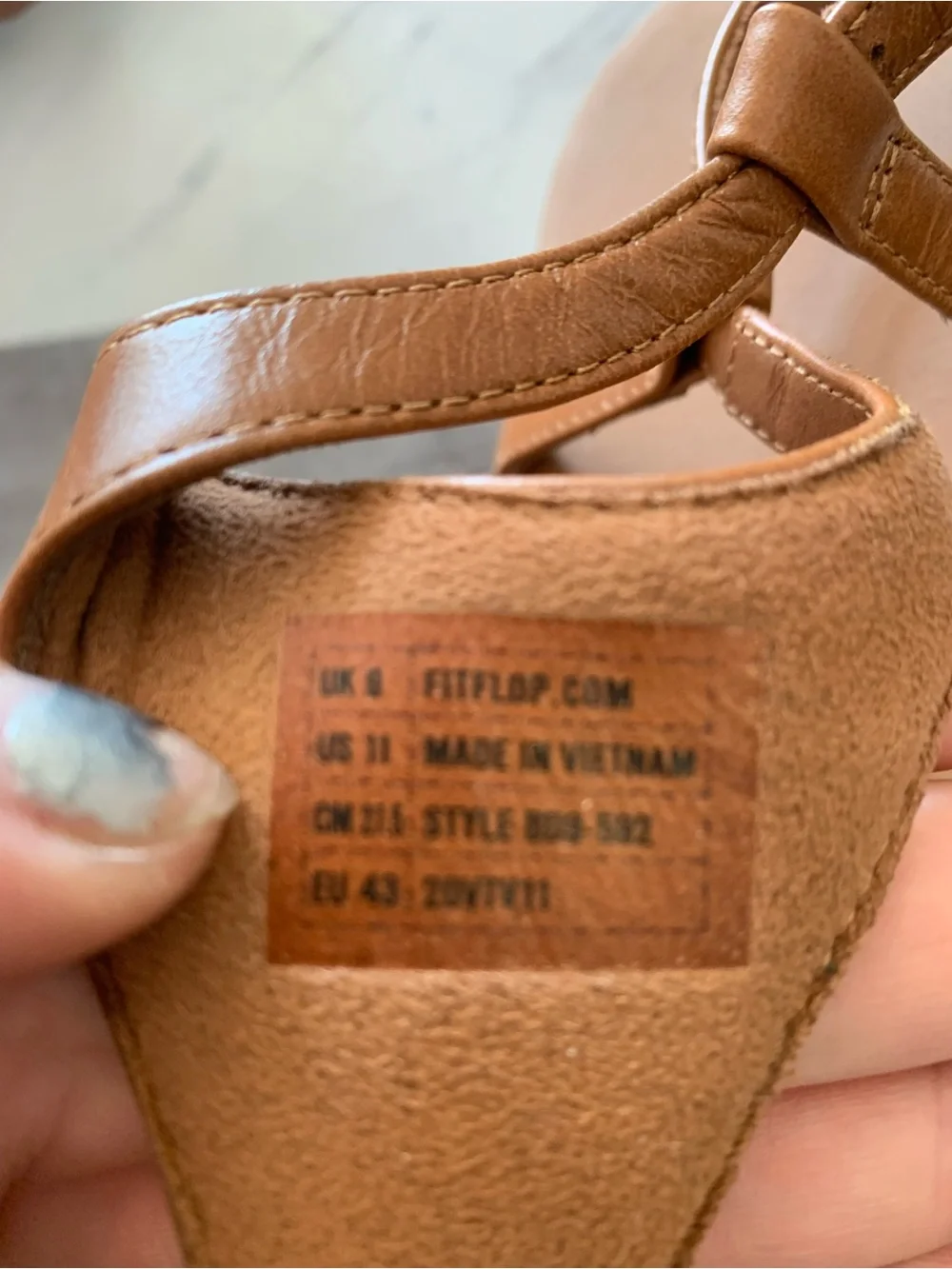 Fitflop Tan Leather T-Strap Sandals